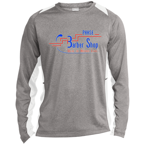 Phase 3 BarberShop ST361LS Sport-Tek LS Heather Colorblock Poly T-Shirt