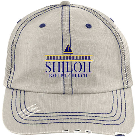 Shiloh Baptist Church 6990 Distressed Unstructured Trucker Cap