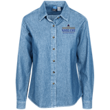 Shiloh Baptist Church LSP10 Port Authority Women's LS Denim Shirt