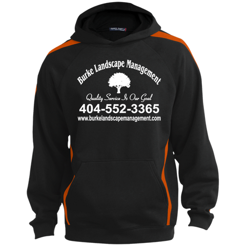Burke Landscape Management ST265 Sport-Tek Sleeve Stripe Sweatshirt with Jersey Lined Hood