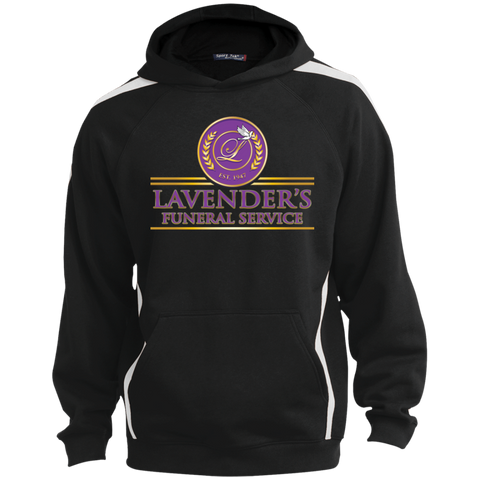 Lavenders Funeral Service ST265 Sport-Tek Sleeve Stripe Sweatshirt with Jersey Lined Hood