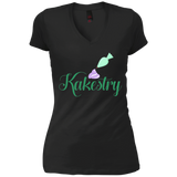 Kakestry DT4501 District Junior's Vintage Wash V-Neck T-Shirt