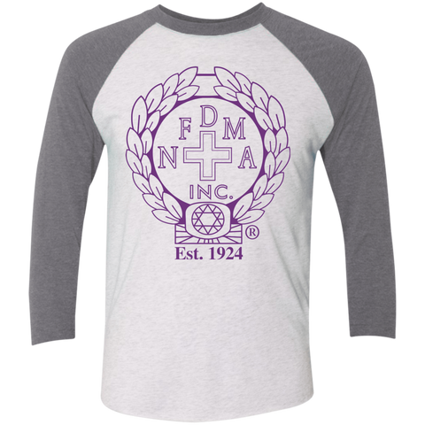 NFD&MA NL6051 Next Level Tri-Blend 3/4 Sleeve Baseball Raglan T-Shirt