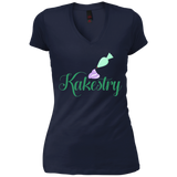 Kakestry DT4501 District Junior's Vintage Wash V-Neck T-Shirt