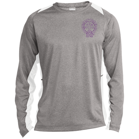 NFD&MA ST361LS Sport-Tek LS Heather Colorblock Poly T-Shirt