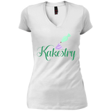 Kakestry DT4501 District Junior's Vintage Wash V-Neck T-Shirt