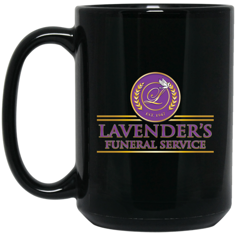 Lavenders Funeral Service BM15OZ 15 oz. Black Mug