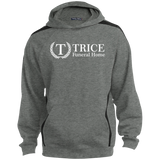 Trice Funeral Home ST265 Sport-Tek Sleeve Stripe Sweatshirt with Jersey Lined Hood