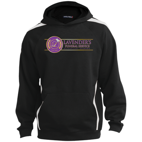Lavenders Funeral Service ST265 Sport-Tek Sleeve Stripe Sweatshirt with Jersey Lined Hood
