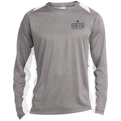Shiloh Baptist Church ST361LS Sport-Tek LS Heather Colorblock Poly T-Shirt