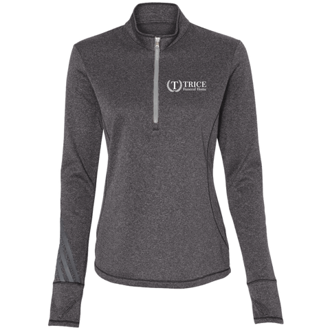 Trice Funeral Home A275 Adidas Ladies' Terry Heather 1/4 Zip