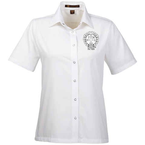 NFD&MA M545W Harriton Ladies' Snap Closure Short-Sleeve Shirt