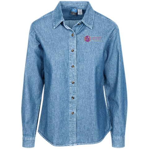 Lavenders Funeral Service LSP10 Port Authority Women's LS Denim Shirt