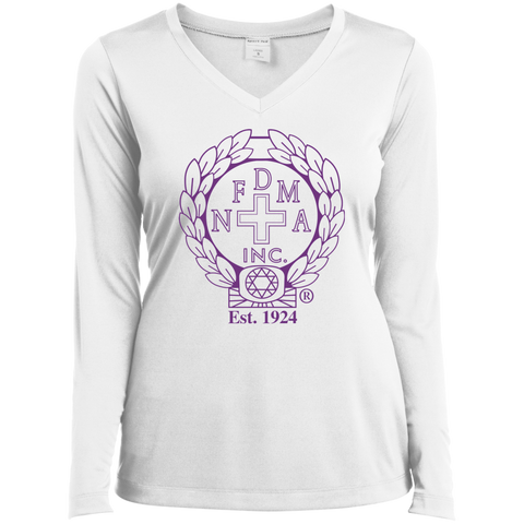NFD&MA LST353LS Sport-Tek Ladies' LS Performance V-Neck T-Shirt