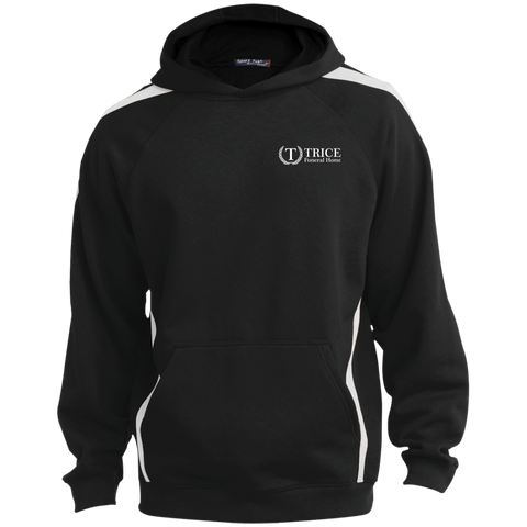 Trice Funeral Home ST265 Sport-Tek Sleeve Stripe Sweatshirt with Jersey Lined Hood