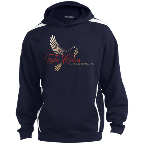 Tri-Cities Funeral Home ST265 Sport-Tek Sleeve Stripe Sweatshirt with Jersey Lined Hood
