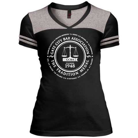 Gate City Bar DT264 District Junior's Varsity V-Neck T-Shirt