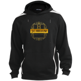 J.C. Hellum Funeral Homes ST265 Sport-Tek Sleeve Stripe Sweatshirt with Jersey Lined Hood