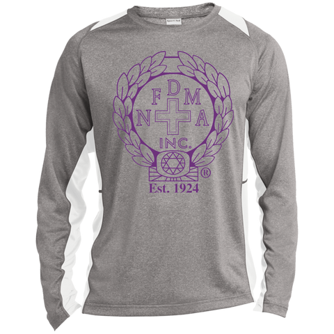 NFD&MA ST361LS Sport-Tek LS Heather Colorblock Poly T-Shirt