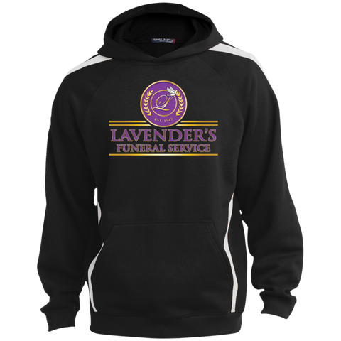 Lavenders Funeral Service YST265 Sport-Tek Youth Sleeve Stripe Hooded Pullover