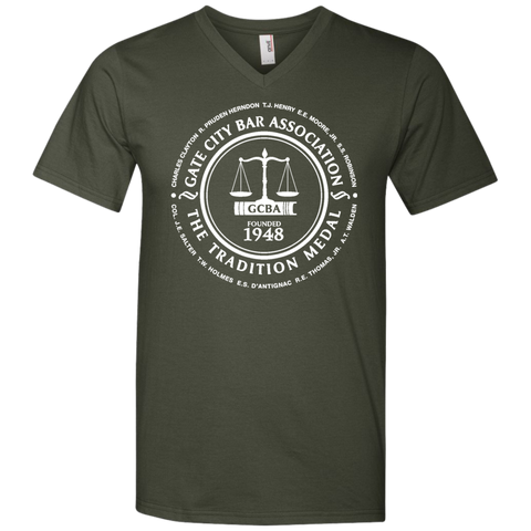 Gate City Bar 982 Anvil Men's Printed V-Neck T-Shirt