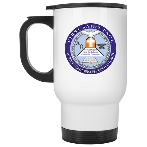 First Saint Paul XP8400W White Travel Mug