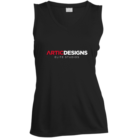 LST352 Sport-Tek Ladies' Sleeveless Moisture Absorbing V-Neck