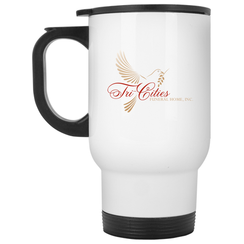 Tri-Cities Funeral Home XP8400W White Travel Mug