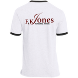 FK Jones Funeral Home PC54R Port & Co. Ringer Tee