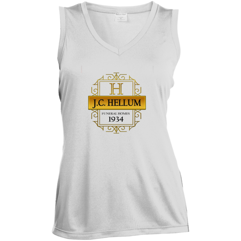 J.C. Hellum Funeral Homes LST352 Sport-Tek Ladies' Sleeveless Moisture Absorbing V-Neck