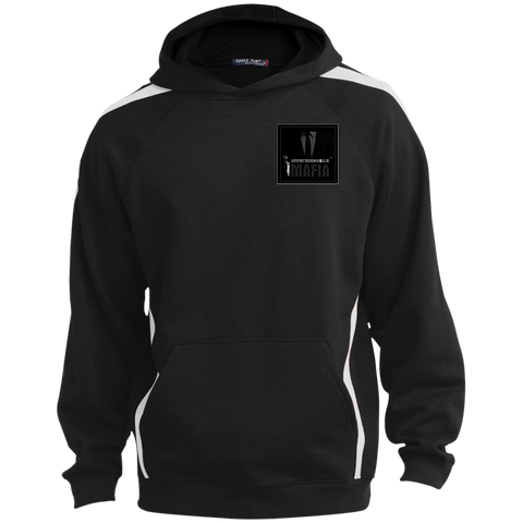 UnderdogHUSTLE Mafia ST265 Sport-Tek Sleeve Stripe Sweatshirt with Jersey Lined Hood