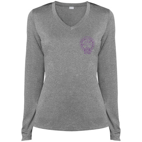 NFD&MA LST360LS Sport-Tek Ladies' LS Heather Dri-Fit V-Neck T-Shirt
