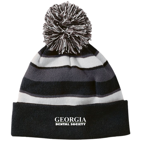 Georgia Dental Society (GDS) 223835 Holloway Striped Beanie with Pom