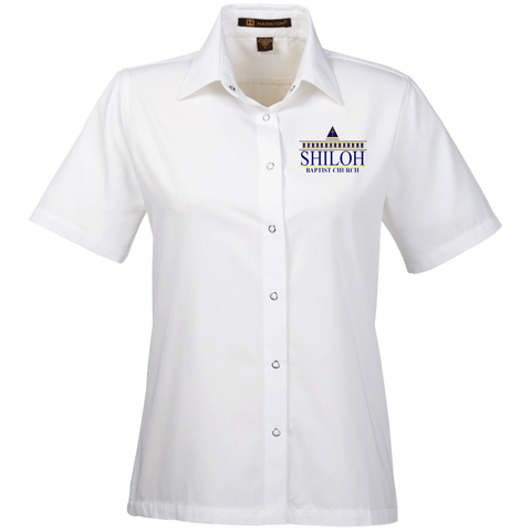 Shiloh Baptist Church M545W Harriton Ladies' Snap Closure Short-Sleeve Shirt