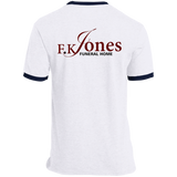 FK Jones Funeral Home PC54R Port & Co. Ringer Tee