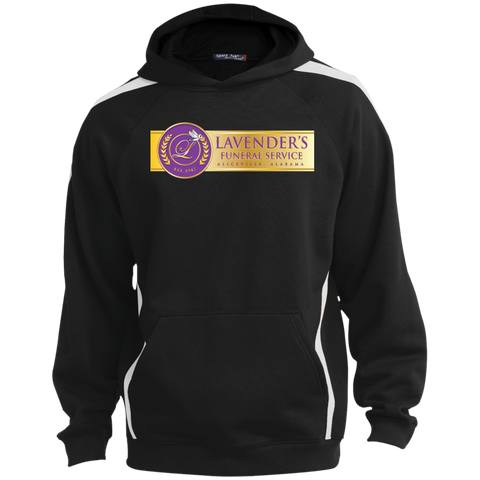 Lavenders Funeral Service ST265 Sport-Tek Sleeve Stripe Sweatshirt with Jersey Lined Hood