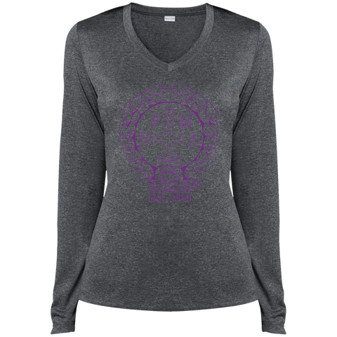 NFD&MA LST360LS Sport-Tek Ladies' LS Heather Dri-Fit V-Neck T-Shirt