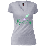 Kakestry DT4501 District Junior's Vintage Wash V-Neck T-Shirt