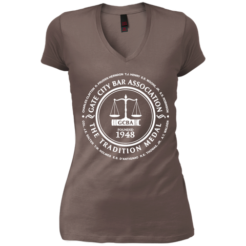 Gate City Bar DT4501 District Junior's Vintage Wash V-Neck T-Shirt