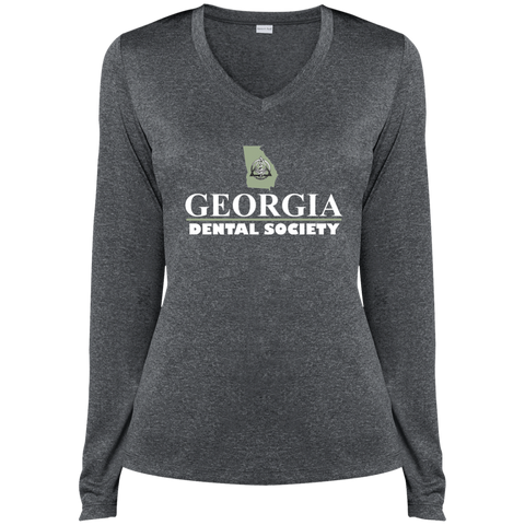 Georgia Dental Society (GDS) LST360LS Sport-Tek Ladies' LS Heather Dri-Fit V-Neck T-Shirt