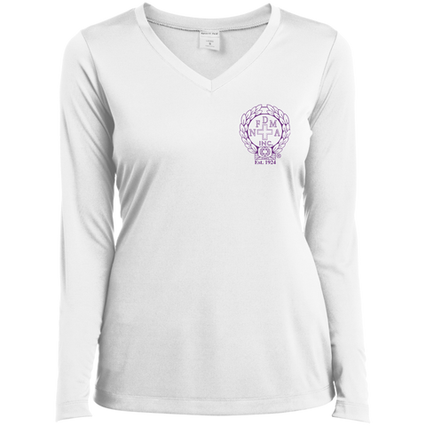 NFD&MA LST353LS Sport-Tek Ladies' LS Performance V-Neck T-Shirt