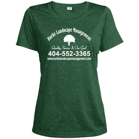 Burke Landscape Management LST360 Sport-Tek Ladies' Heather Dri-Fit Moisture-Wicking T-Shirt