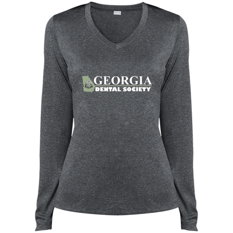 Georgia Dental Society (GDS) LST360LS Sport-Tek Ladies' LS Heather Dri-Fit V-Neck T-Shirt