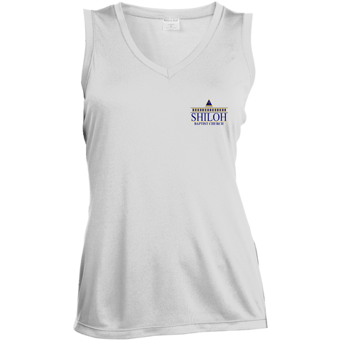 Shiloh Baptist Church LST352 Sport-Tek Ladies' Sleeveless Moisture Absorbing V-Neck