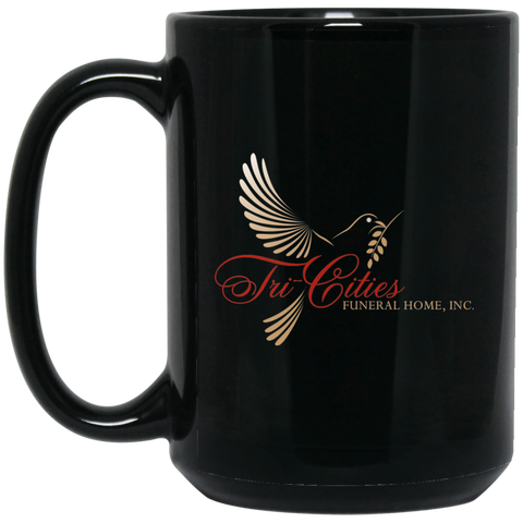Tri-Cities Funeral Home BM15OZ 15 oz. Black Mug